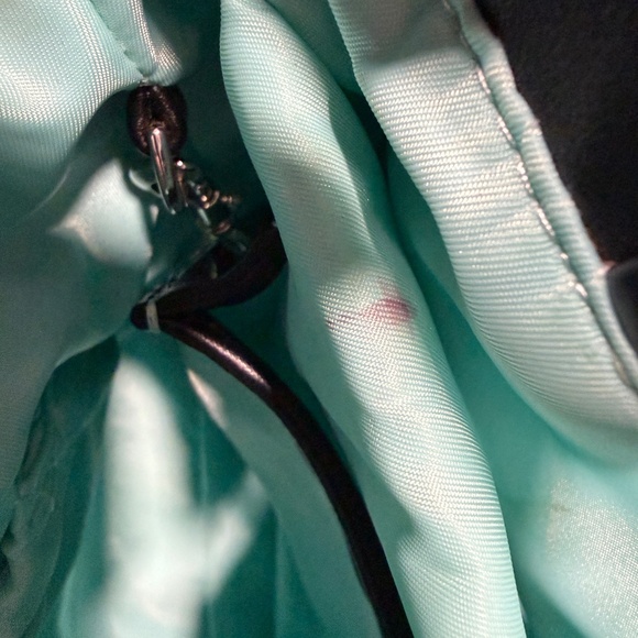 GEMINI CONVERTIBLE BACKPACK BLACK | AQUA LINING | SILVER HARDWARE - Picture 5 of 6